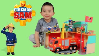 Fireman Sam Fire Station Jupiter Fire Truck Engine Toys Unboxing Fun Ckn Toys