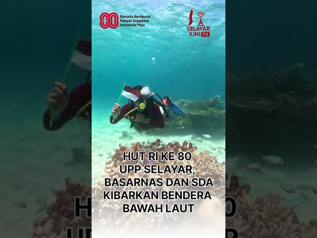 HUT RI ke 80, UPP Selayar, Basarnas & SDA Kibarkan Bendera di Bawah Laut 