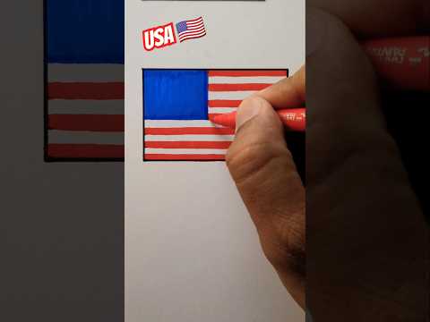 USA 🇺🇸 Flag drawing #shorts #flag #usa #youtubeshorts