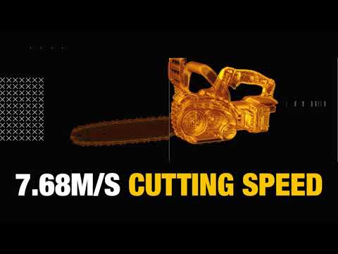 DeWALT akumuliatorinis grandininis pjūklas DCM565P1 18V 1x5.0 Ah video