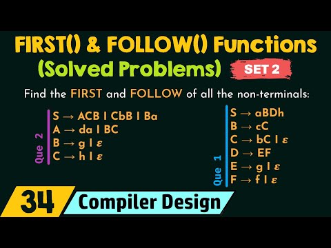 FIRST and FOLLOW Functions – Solved Problems Set 2