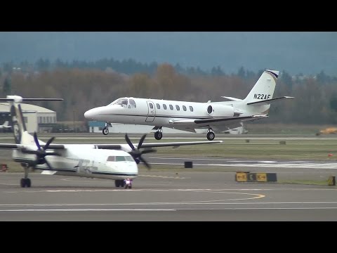 N22AF Cessna Citation V Landing Portland Airport (PDX)