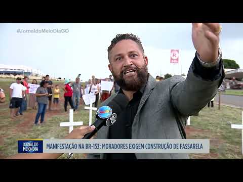 Moradores exigem construção de passarela na BR-153 em Hidrolândia