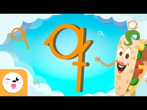 Letra Q con caligrafía enlazada - El abecedario para niños