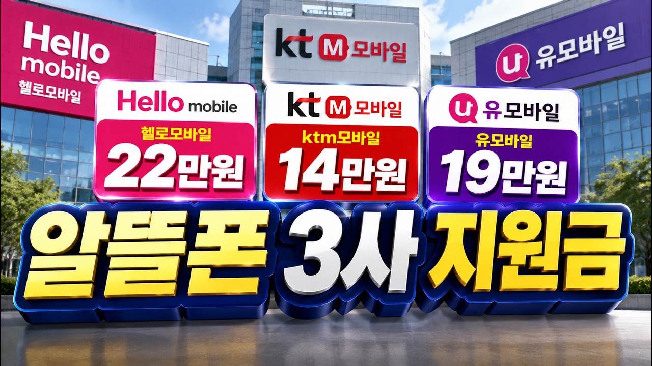 알뜰폰 3사 통신지원금 총정리