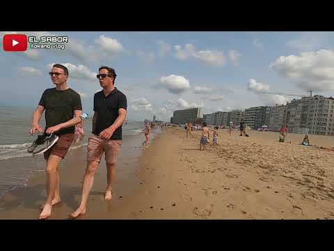Oostende Beach Belgium |4K| Walking tour | Summer 2021