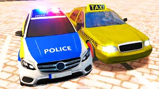 Taxi Sim 2020 #2 - Cheap Taxi vs Police Car City Driving to London Simulator Android iOS Gameplay