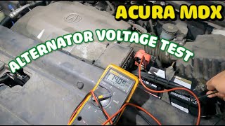 Checking alternator voltage on Acura MDX