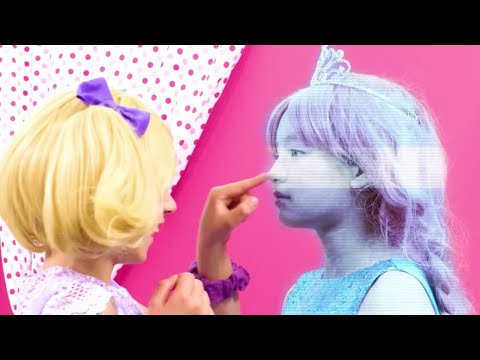 The Remote Controls The Princesses 📺 Esme & Olivia Go Into TV- Princesses In Real Life | Kiddyzuzaa