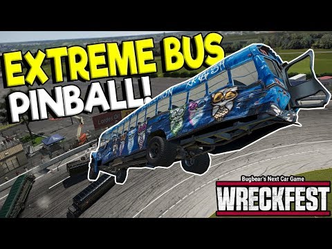 EXTREME BUS PINBALL MODE WRECKS! - Next Car Game: Wreckfest Release Gameplay - Wrecks & Races