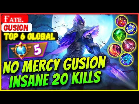 No Mercy Gusion, Insane 20 Kills [ Top Global Gusion ] ғᴀᴛᴇ. - Mobile Legends Gameplay And Build