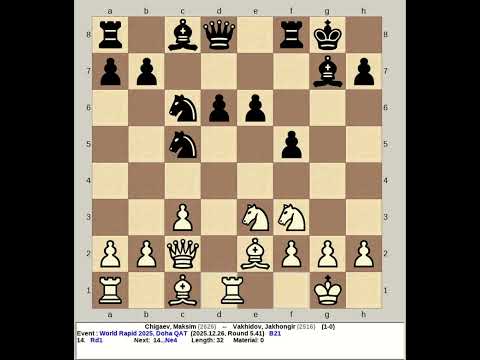Chigaev, Maksim vs Vakhidov, Jakhongir | FIDE World Rapid Chess 2025 Doha Qatar