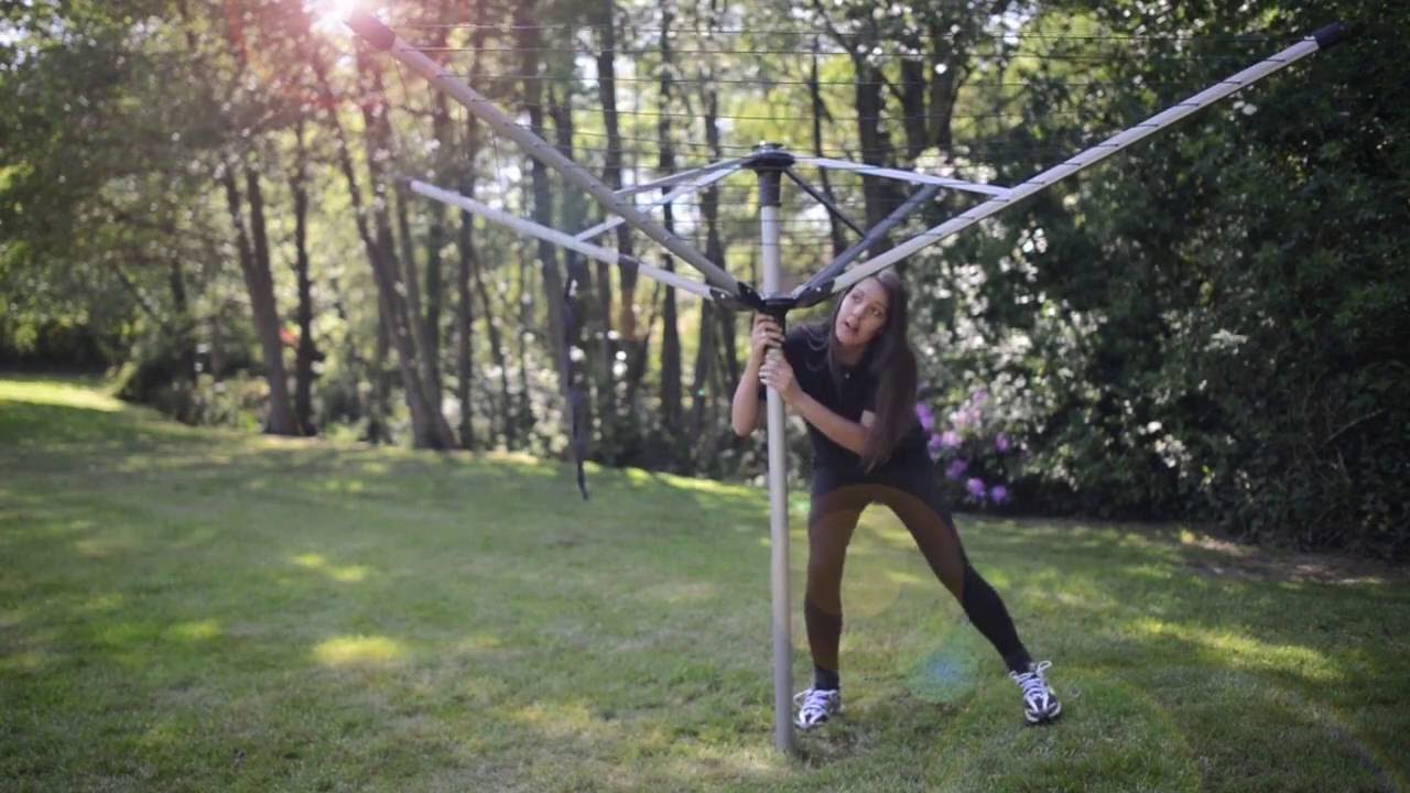 Watch video How to re-tension a Rotary Washing Line - The Home Laundry Company Now How to re-tension a Rotary Washing Line - The Home Laundry Company