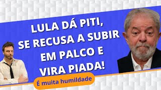 Lula surta e se recusa a subir em palco para plateia minguada.