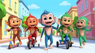 Download lagu Five Little Monkeys | Fun Monkey Song for Kids | Nursery Rhymes & Kids Songs | Raj Kidz TV mp3