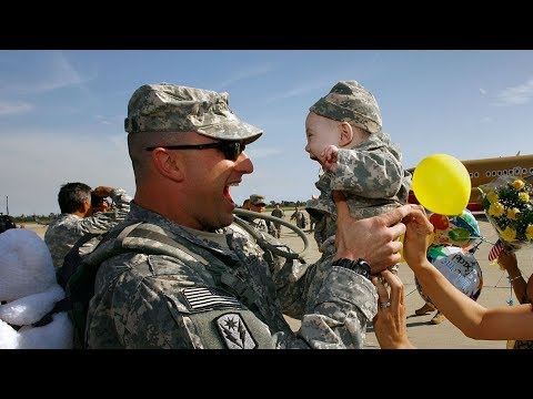 WELCOME HOME DADDY  -  Soldiers Homecoming Surprise Their Kids Compilation