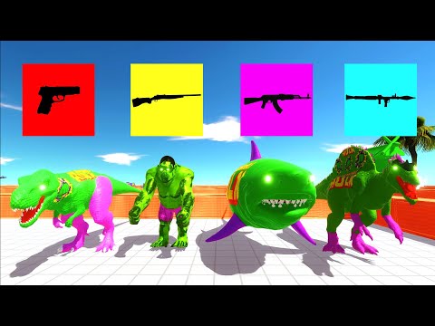 Choose The Right Weapon With Dinosaurs Hulk T-Rex in Jurassic World Dominion Death Run - ARBS Battle