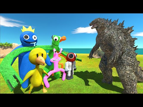 Rainbow Friends Attack Godzilla 2021 - Animal Revolt Battle Simulator