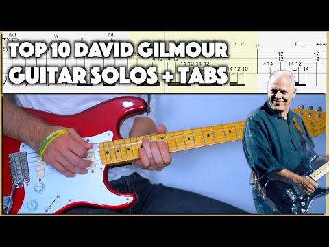 Top 10 David Gilmour Guitar Solos | w/Tab (Guitar Lesson)