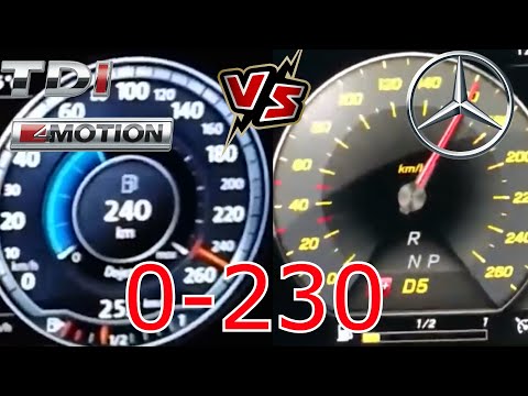Vw Passat 2.0 Bitdi 240 Hp VS Mercedes E 300d 2.0d 245 HP 0-230 Race
