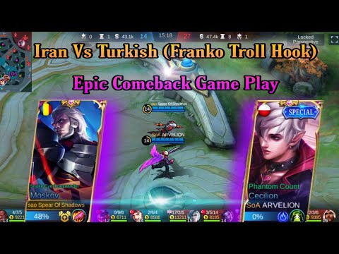 Moskov & Cecilion Vs Turkish(Franko Troll Hook)Epic Comeback Mlbb Game Play
