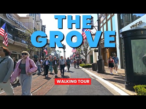 The Grove LA Walking Tour 2025 [4K Ultra HD/60fps] Outdoor Shopping, Dining, Farmers Market & More