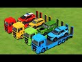 TRANSPORTANDO CARROS PIXAR E FRUTAS COM TRATORES COLORIDOS JOHN DEERE Vs CLAAS BeamNG 962