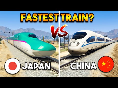 GTA 5 : CHINA FASTEST TRAIN VS JAPANESE FASTEST TRAIN (SHINKANSEN VS CHINA RAILWAYS)