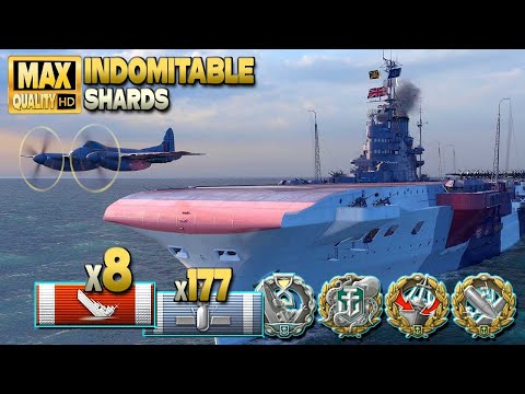 Aircraft Carrier Indomitable: Last hope on map Shards - World of Warships