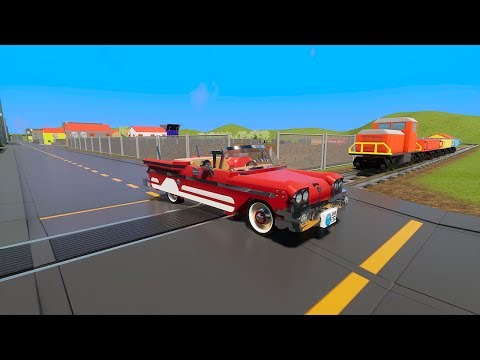 MASSIVE LEGO Trucks, Cars & SUV's vs. Train - Brick Rigs Gameplay - Lego Toy Destruction