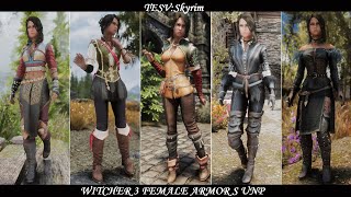 Witcher 3 Female Armors UNP - Mod Showcase