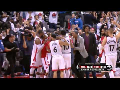 Kyle Lowry's half court buzzer beater to force OT vs Miami! (Game 1)