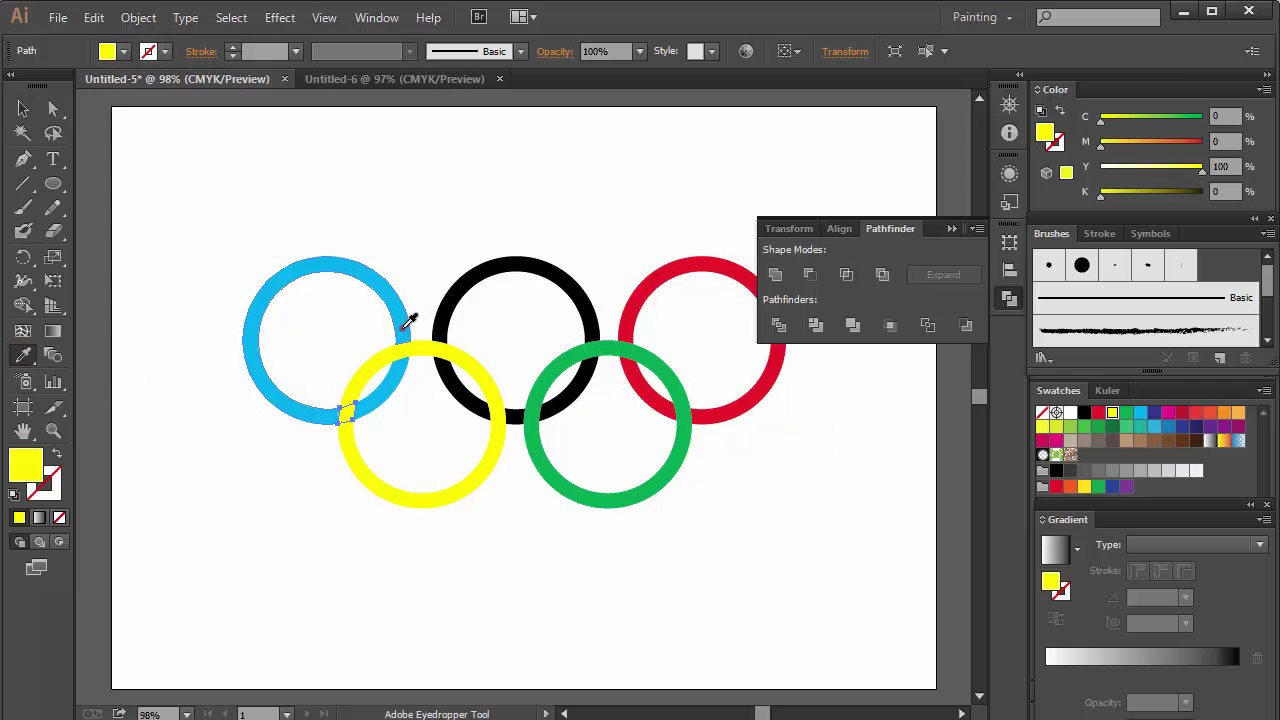 Muốn tạo ra những lá cờ Olympic tuyệt đẹp từ phần mềm Adobe Illustrator? Hãy xem hướng dẫn vẽ chi tiết về cách tạo ra những hình ảnh nghệ thuật này trên kênh Youtube của chúng tôi. Chắc chắn bạn sẽ bị cuốn hút bởi sự tài năng và khả năng thực hiện tuyệt vời của chúng tôi!