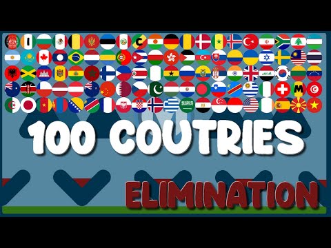 The 99 Times Eliminations - 100 Countries Elimination Marble Race in Algodoo