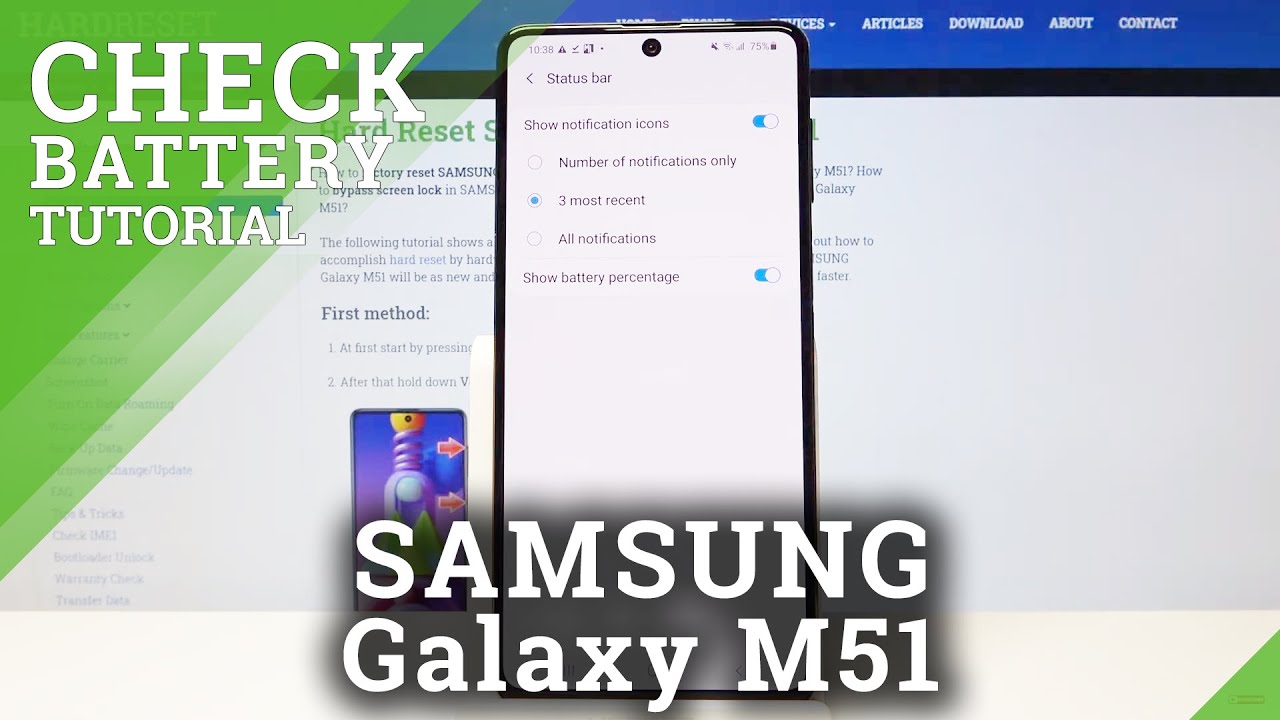How to Locate Battery Percentage on SAMSUNG Galaxy M51 – Battery Settings