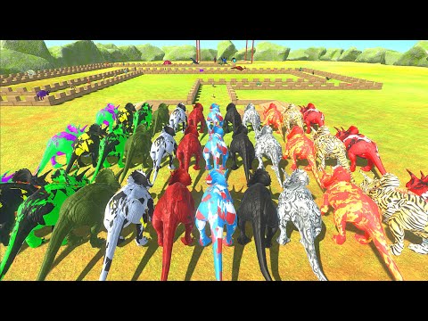 Color Triceratops Jurassic World Dominion Championship Race - Animal Revolt Battle Simulator