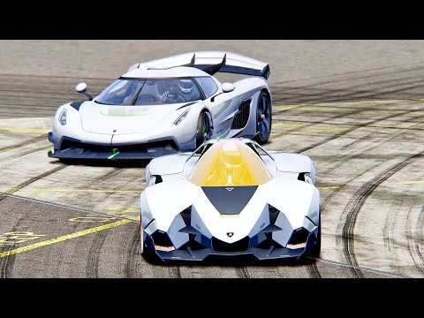 Koenigsegg Jesko vs Lamborghini Egoista - Top Gear Track