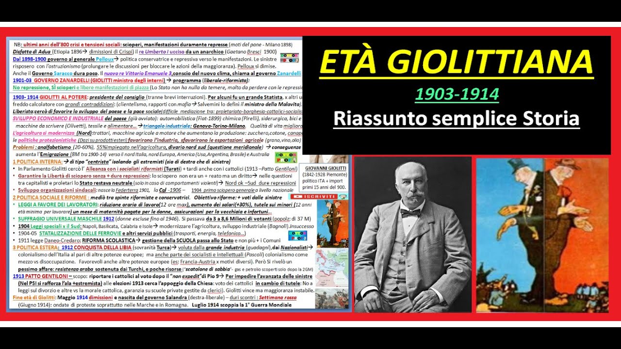 GIOVANNI GIOLITTI - Età Giolittiana riassunto semplice x superiori