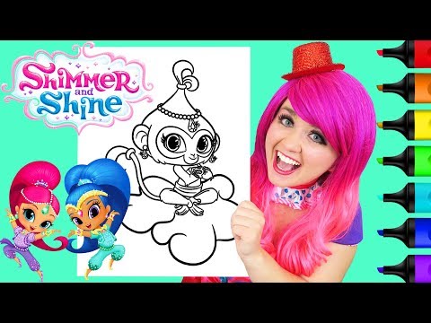 Coloring Shimmer and Shine Tala Coloring Page Prismacolor Paint Markers | KiMMi THE CLOWN Video