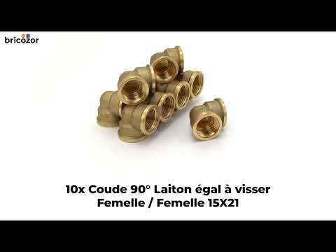 Coude laiton égal à visser - 90° - Femelle / Femelle - Sachet de 10 BRICOZOR