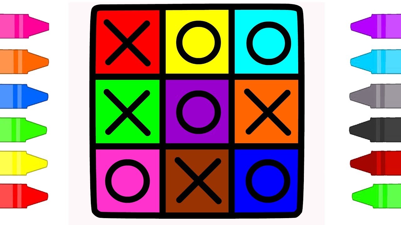 Tick Tack Toe Game Coloring Pages for Kids | Coloring Book for Children