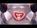 Valentine Gingerbread Heart Ice Cream Rolls Satisfying Visual ASMR