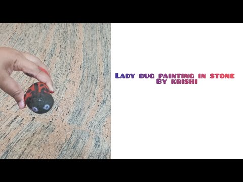 Stone painting by 3 years kid |artist|krishika |