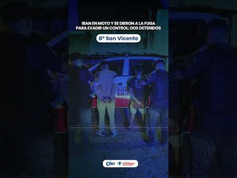 🚨 Iban en moto y se dieron a la fuga para evadir un control: dos detenidos en B° San Vicente