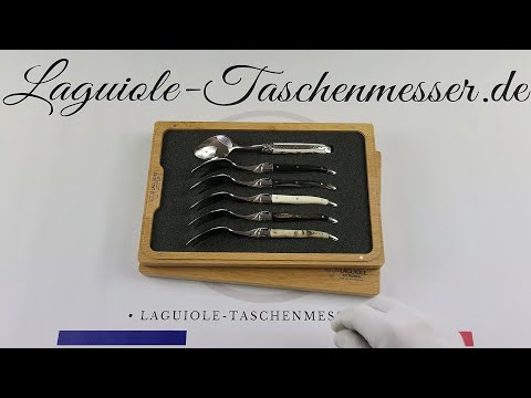 Laguiole en Aubrac Dessertlöffel Set Gemischtes Horn