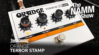 Video thumbnail for Orange Terror Stamp 20-watt Valve Hybrid Guitar Amp Pedal at Winter NAMM 2020 by Sweetwater