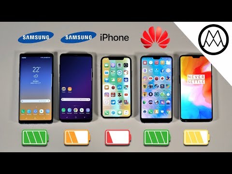 Samsung Note 9 vs S9+ / iPhone X / OnePlus 6 Battery Life DRAIN TEST