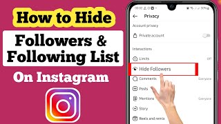How To Hide Instagram Following / Followers List (2024)