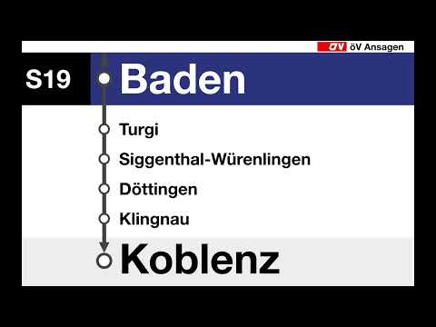 ZVV Ansagen • S19 • Pfäffikon ZH – Effretikon –  Zürich HB – Dietikon – Koblenz