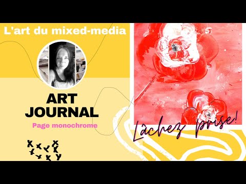 Mixed media Art journal  - Page monochrome